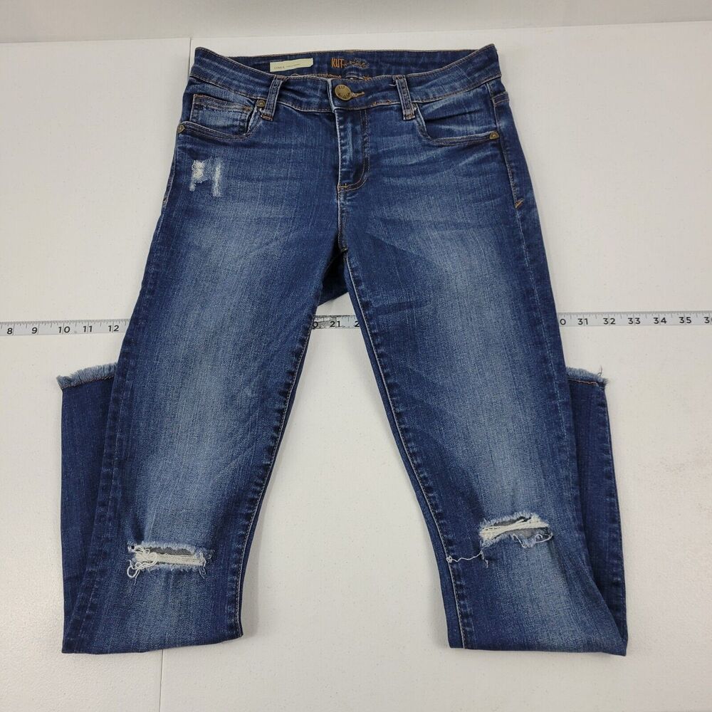 Kut from the kloth connie ankle skinny‎ jeans 2 womens 2676 denim blue 28x28